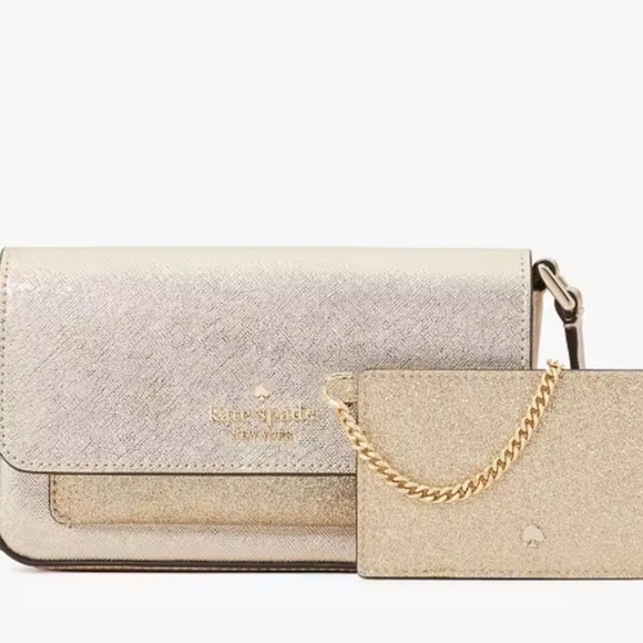 NWT BUNDLE Kate spade crossbody and cardholder with chain - Picture 2 of 11